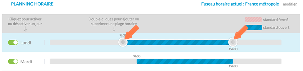 modifier heures