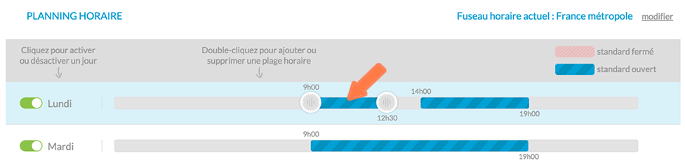 ajouter plage horaire