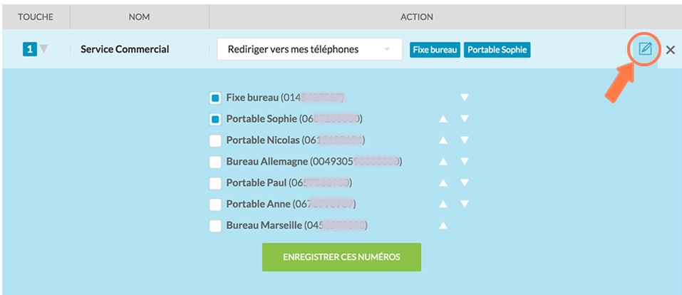 selection numéro tapez 1, tapez 2