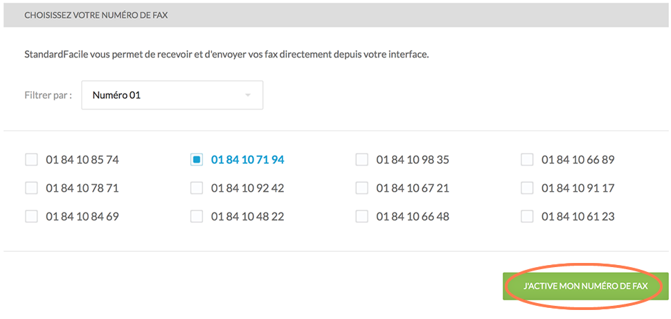 activation numéro fax internet