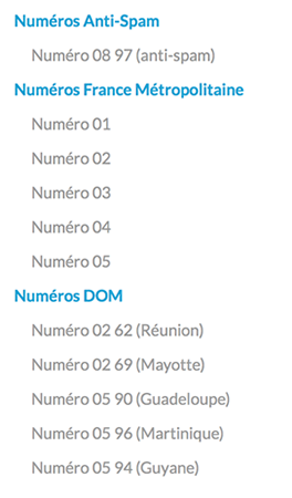 type de numéro de fax par internet