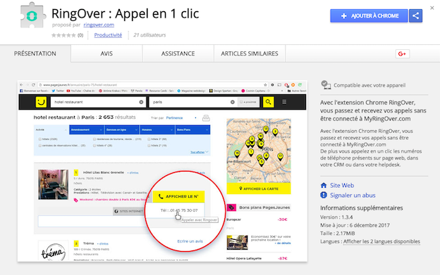 extension RingOver sur chrome