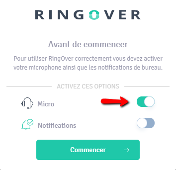 activer son micro pour utiliser RingOver